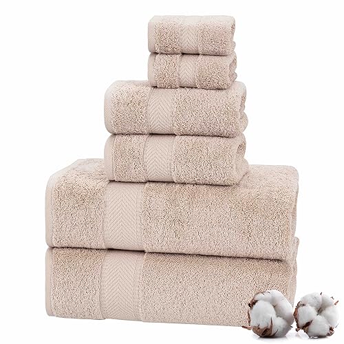 Bath Towel Set | 6 Pcs, Soft & Absorbent, Luxury Cotton