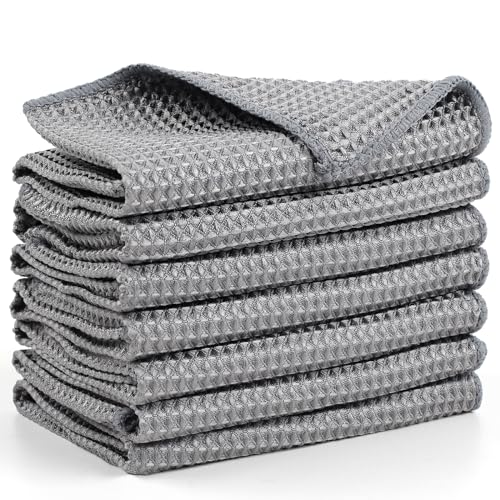 Dish Cloths | 100% Cotton Waffle Weave, 12 x 12 Inch, 7 Pack