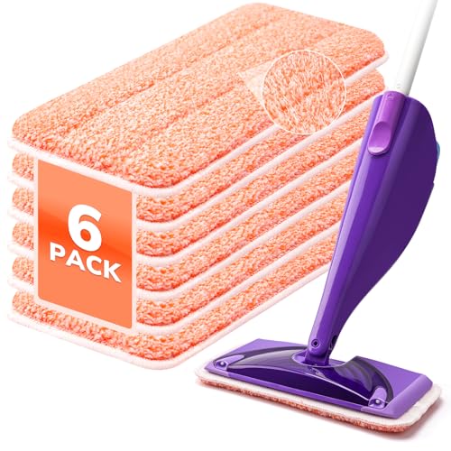 Wet & Dry Mop Pads | Reusable Microfiber, 6 Pack