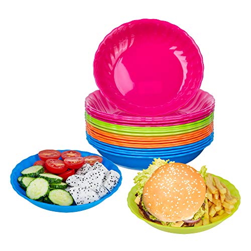 Kids Plastic Plates | Set of 20, 6 Inch, BPA Free, Microwave & Dishwasher Safe