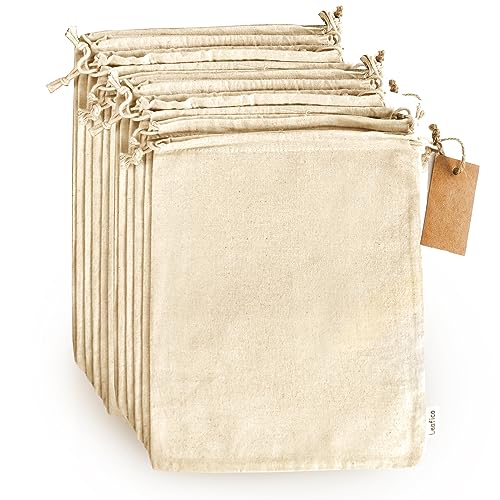 Produce Bags | Large 10x12 Inch, 12 Pack, Eco-Friendly Muslin with Drawstring