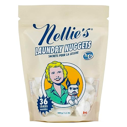 Nellie's Laundry Nuggets - Concentrated Detergent Pods - Vegan, Plant-Based, Biodegradable Formula - Effective & Gentle Cleaning - Eco-Friendly Power for Fresh Clothes (36 Loads)