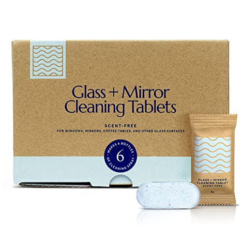 Glass and Mirror Cleaning Tablets | 6 Pack, Scent-Free