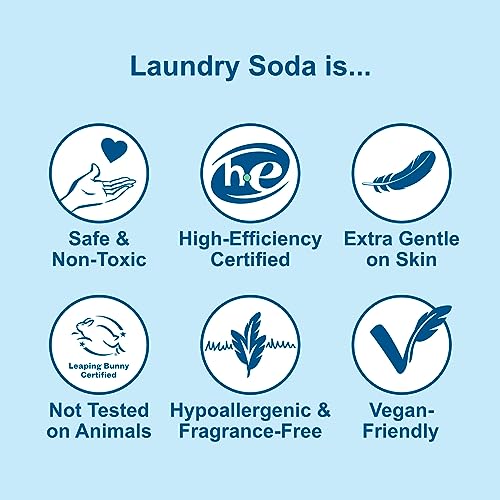 Nellie's Laundry Soda - Concentrated Laundry Detergent Powder - 100 Load - Gentle on Skin and Environment - Fragrance-Free