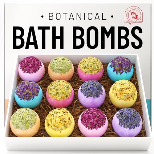 Bath Bombs | Relaxing Set of 12, Botanical Scents with Essential Oils