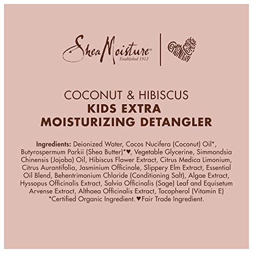 Sheamoisture Kids Extra Moisturizing Detangler for Curly Hair Coconut and Hibiscus Kids Detangler with Shea Butter 8 oz