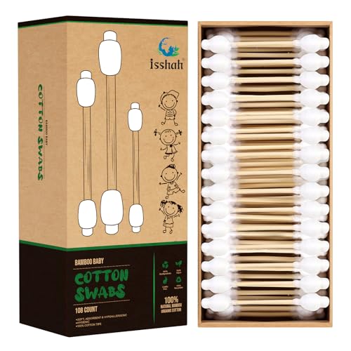 Baby Cotton Swabs | 108 Count, Bamboo Handle, Eco-Friendly, Plastic Free