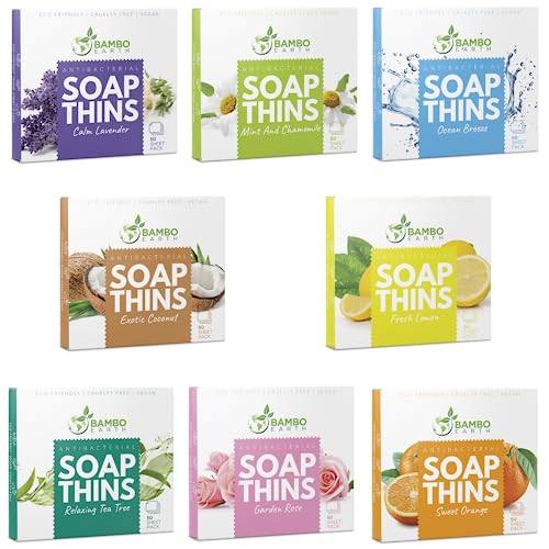 Hand Soap Strips | 400 Sheets, Portable 8 Pack, Dissolvable & Disposable