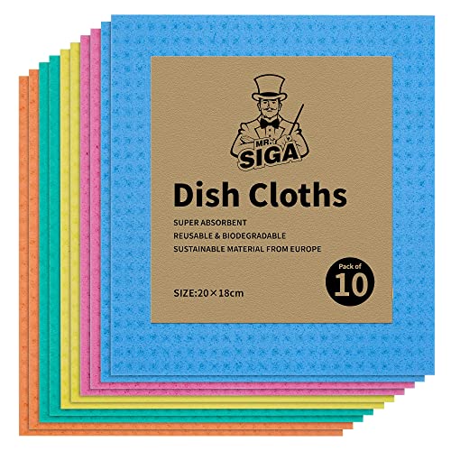 Dish Cloths | Absorbent, 10 Pack, Multi Colors