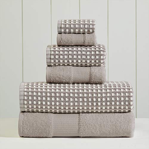 Towel Set | 6-Piece, Yarn Dyed Cobblestone Jacquard, Flax Color