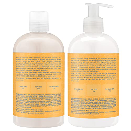 Shea Moisture Shampoo and Conditioner Set, Low Porosity Baobab and Tea Tree Oil, Low Porosity Hair Products, Soften and Balance, Shea Moisture Curly Hair Products, 13 Fl Oz Ea