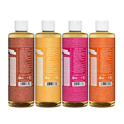 Body Soap | Variety Pack, Citrus, Tea Tree, Rose & Eucalyptus, 8 oz, 4-Pack