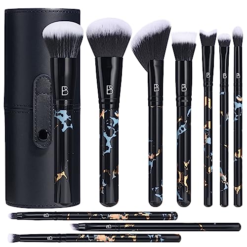 Makeup Brush Set | 10 PCS, Synthetic, Black Color, Includes Case