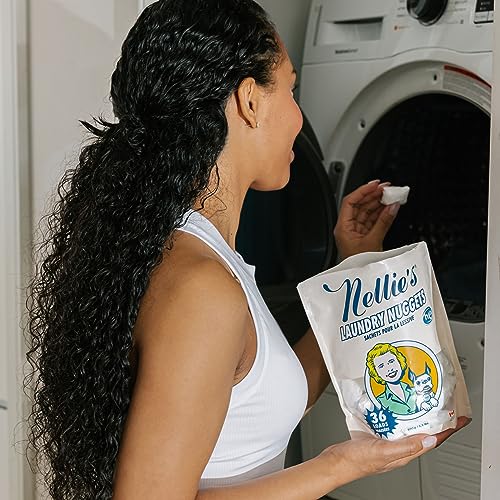 Nellie's Laundry Nuggets - Concentrated Detergent Pods - Vegan, Plant-Based, Biodegradable Formula - Effective & Gentle Cleaning - Eco-Friendly Power for Fresh Clothes (36 Loads)