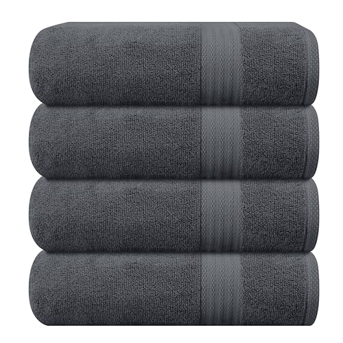 Bath Towel Set | Pack of 4, 100% Cotton, Ultra Soft & Highly Absorbent.