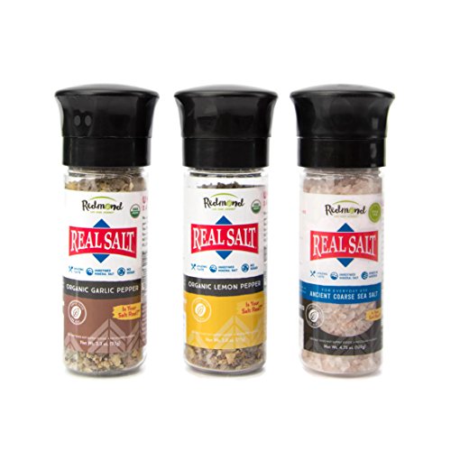 Coarse Sea Salt | Natural Unrefined, Gluten Free, 3 Varieties (Lemon Pepper, Garlic Pepper, Original)