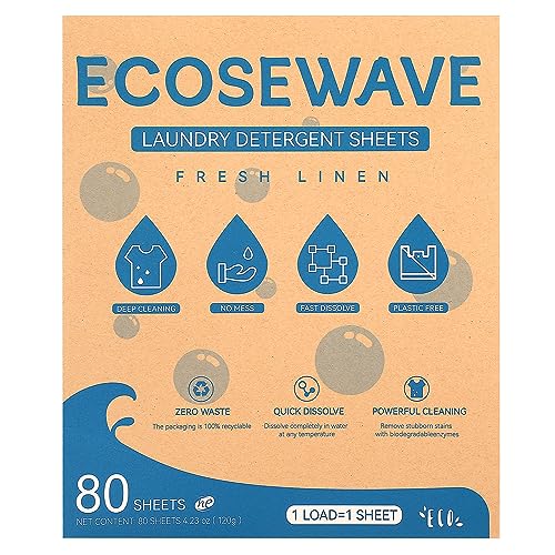 Laundry Detergent Sheets | 80 Sheets, Fresh Linen Scent, Eco-Friendly