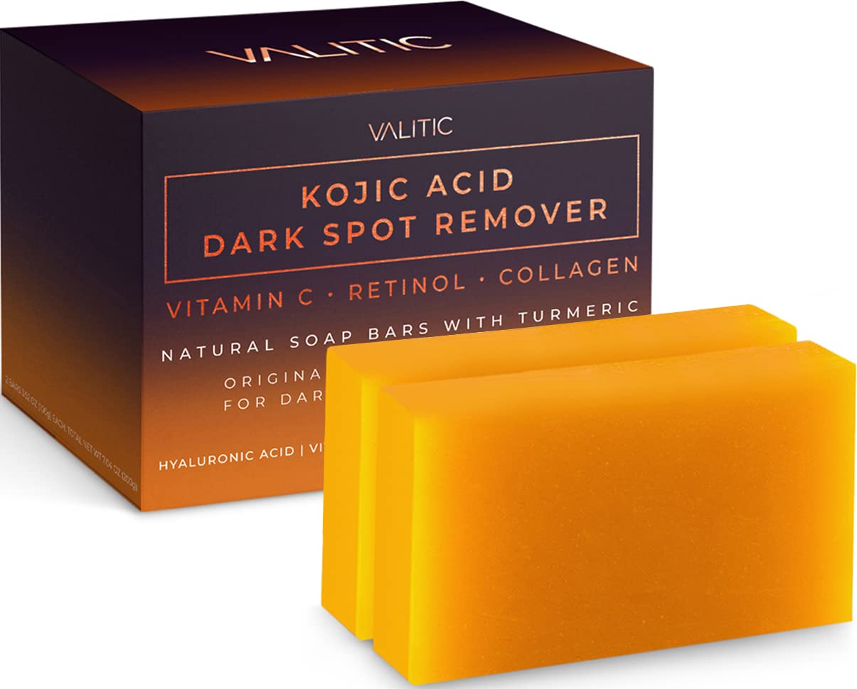 Kojic Acid Soap Bars | Dark Spot Remover, Turmeric & Vitamin C, 2 Pack