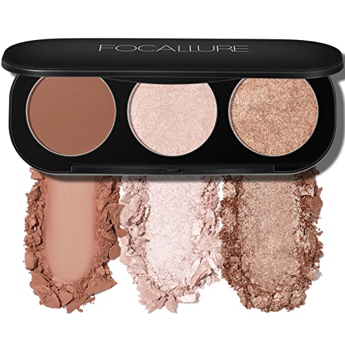 Blush and Highlighter Palette | 3 in 1, Matte Blush & Shimmer Highlighters