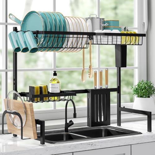 Dish Rack | Expandable Stainless Steel, High Capacity, Kitchen Organizer