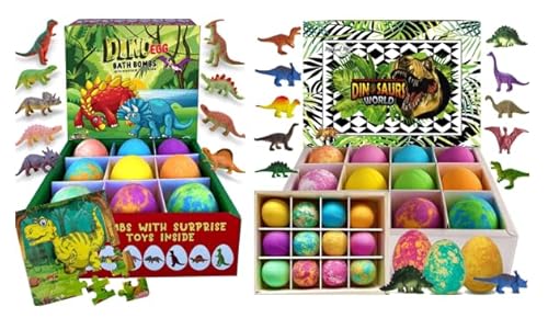 Bath Bombs for Kids | Surprise Toys Inside, Set of 9 Organic Dino Egg