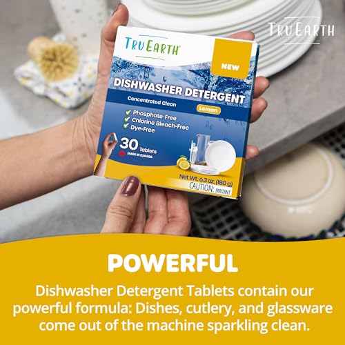 Dishwasher Detergent Tablets | Eco-Friendly, 30 Count, Lemon Scent