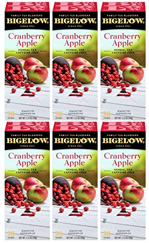 Herbal Tea Bags | Cranberry Apple Hibiscus Flavor, 28 Count, Pack of 6