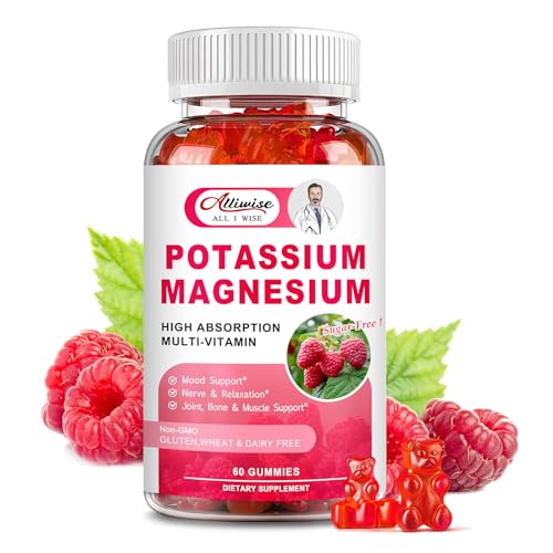 Potassium Magnesium Gummies | 200mg Potassium, 500mg Magnesium, Raspberry Flavor