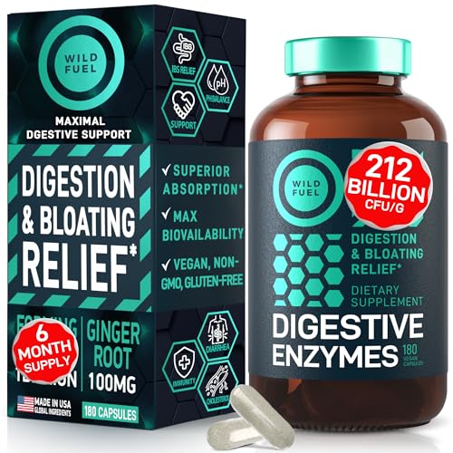 Digestive Enzymes Supplement | Probiotics & Prebiotics, 180 Capsules