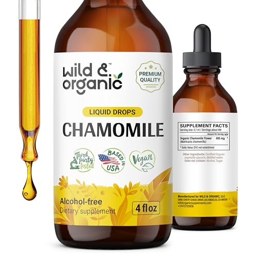 Herbal Supplement | Chamomile Liquid Extract, Vegan, Alcohol Free - 4 fl oz