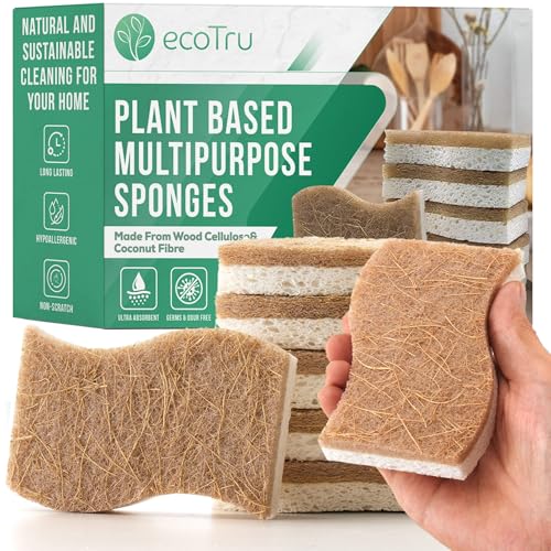 Dish Sponge | Compostable Cellulose & Organic Coconut, 6 Pack