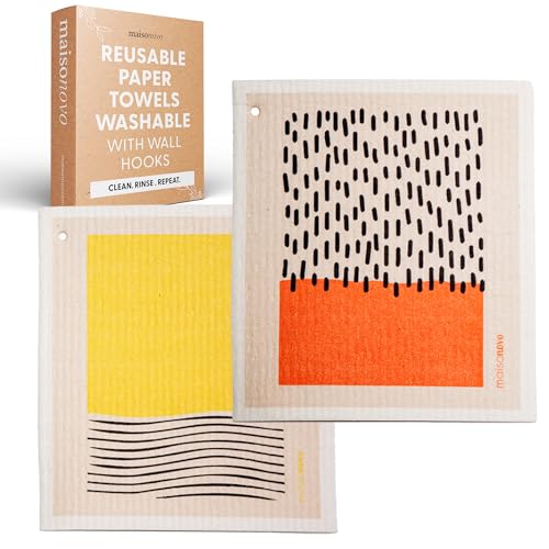 Reusable Paper Towels | Washable, Abstract Design - Pack of 2