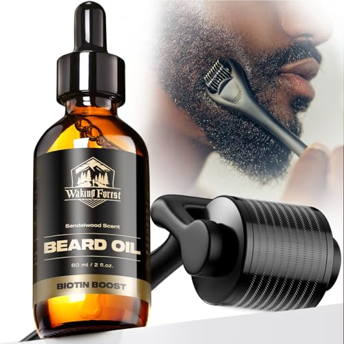 Beard Growth Kit | Includes 0.25mm Derma Roller, Natural Essential Oil