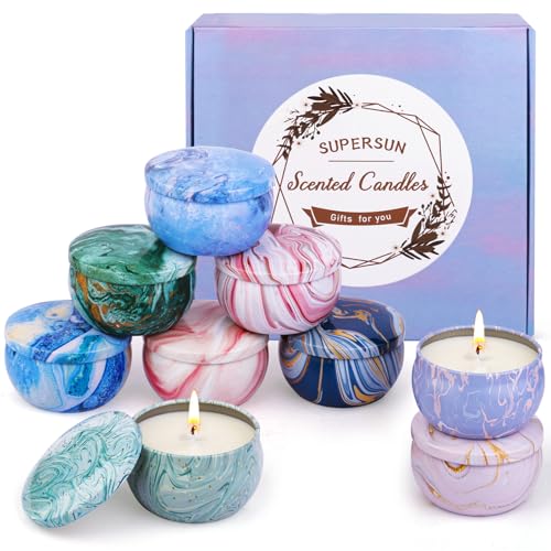 Scented Candle Gift Set | 9 Packs, 180 Hours Burn Time, 2.5oz Natural Soy Wax