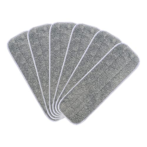 Microfiber Mop Replacement Pads | 16.5''x5.5'', 6 Pack, Reusable, Compatible with Bona