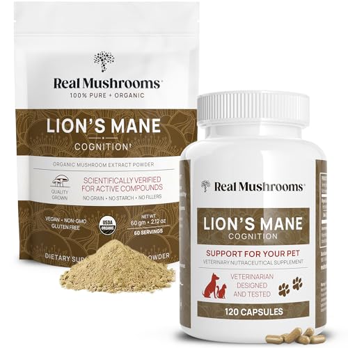 Mushroom Supplement | 60 Servings for Humans, 120 Capsules for Pets, Vegan, Non-GMO