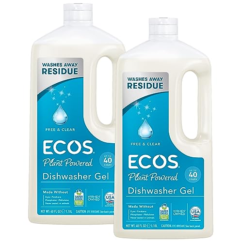 Dishwasher Gel | Free & Clear, 40 fl oz, Pack of 2