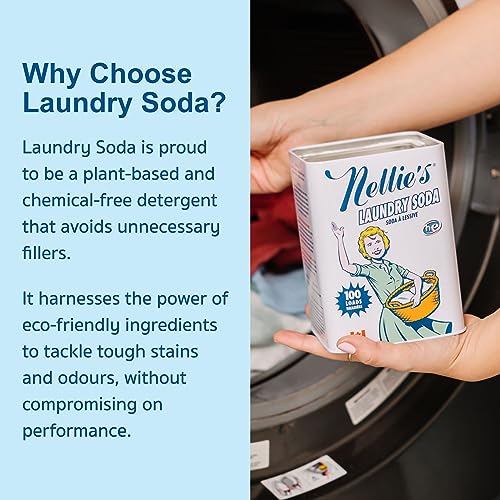 Nellie's Laundry Soda - Concentrated Laundry Detergent Powder - 100 Load - Gentle on Skin and Environment - Fragrance-Free