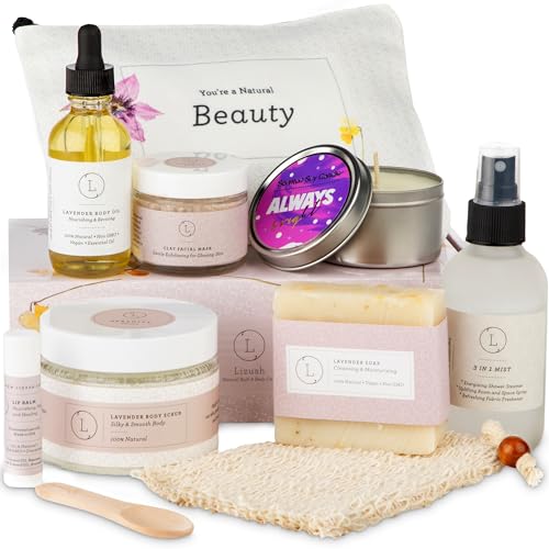 Bath Gift Set | 9 Piece Lavender Spa Collection, Handmade in the USA