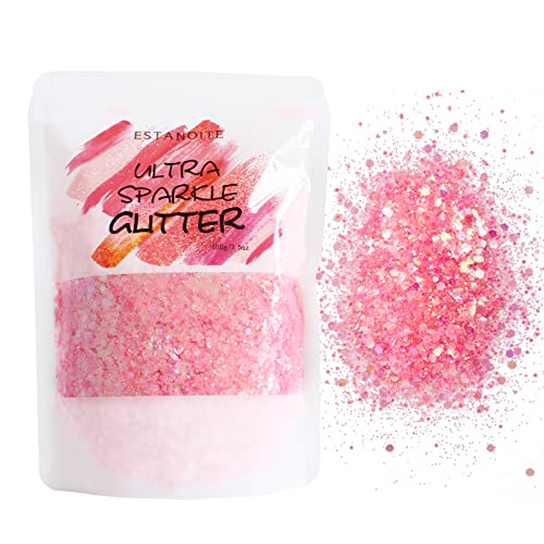 Body Glitter | Iridescent Chunky Mix, Baby Pink, 100g