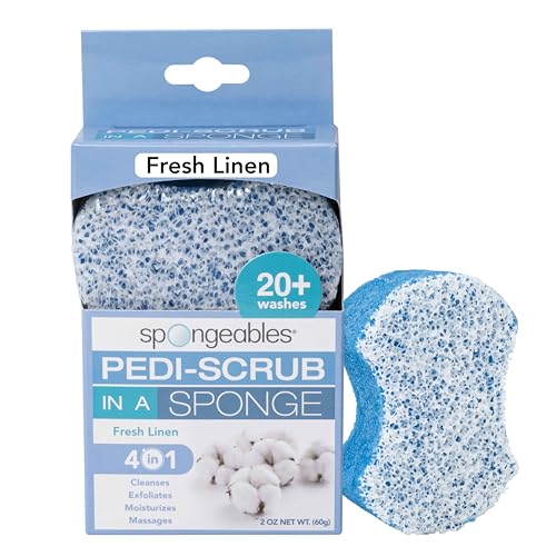 Foot Exfoliating Sponge | Fresh Linen Scent, 20+ Washes, 1 Count