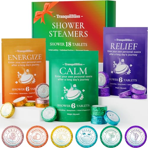 Shower Steamers | 18 Pack, 6 Long-Lasting Scents