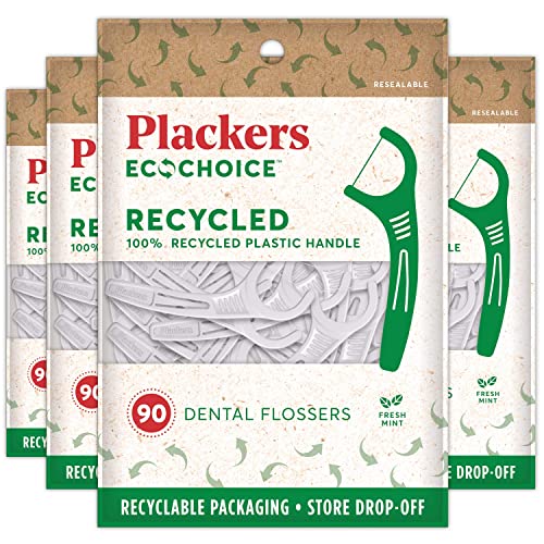 Dental Flossers | Fresh Mint Flavor, Easy Grip Handle, 360 Count (Pack of 4)