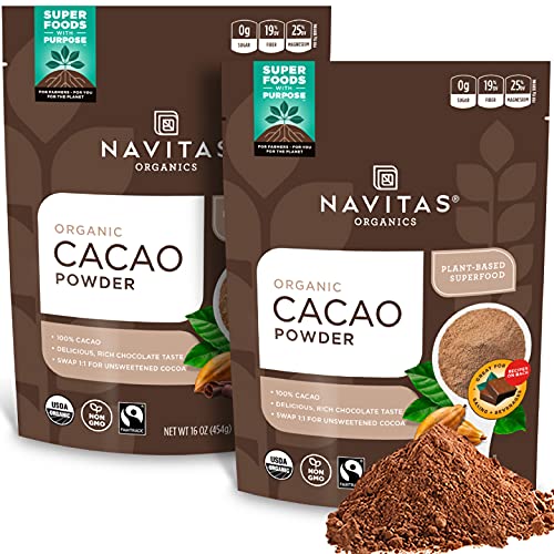 Cacao Powder | Organic, Non-GMO, Fair Trade, 16 oz. Pack of 2