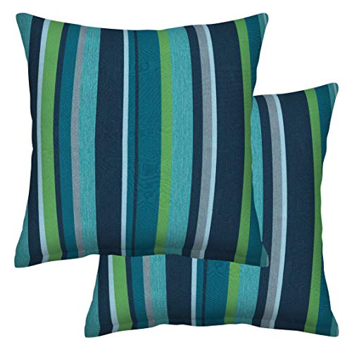 Outdoor Toss Pillows | Stripe Design, 17" x 17", Set of 2