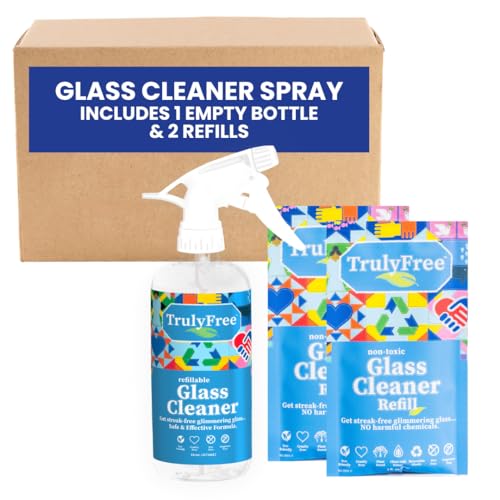 Glass Cleaner | 16oz Spray, Includes 2 Refills (3oz each)