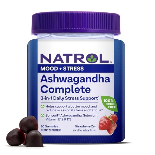 Ashwagandha Gummies | 3-in-1 Stress Support, 30 Strawberry Flavor, 15 Day Supply