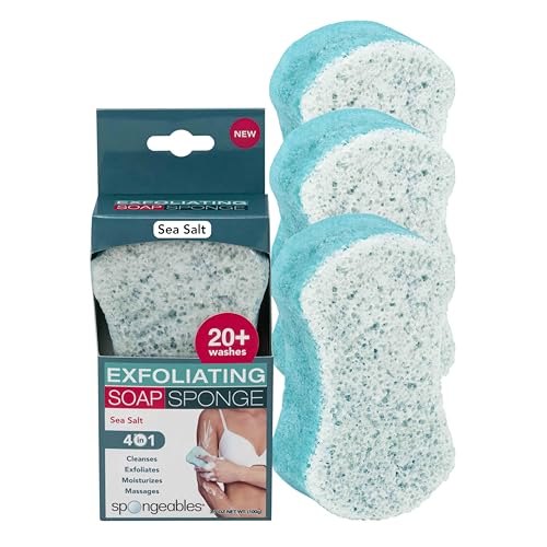 Body Wash Sponge | Sea Salt, 20+ Washes, 3 Count