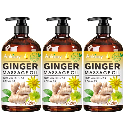 Massage Oil | Pack of 3, 100% Natural w/ Arnica Extract, Vitamin E Oil