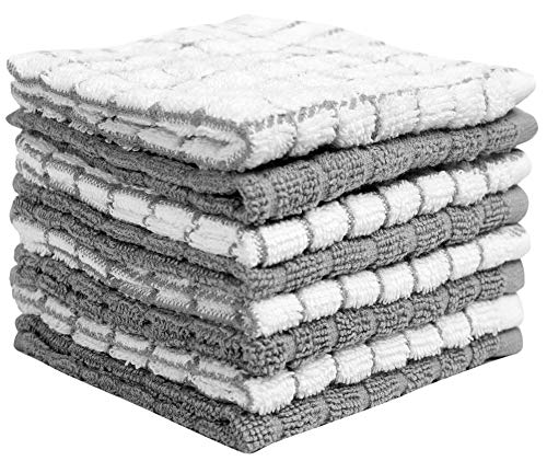 Dish Cloths | Highly Absorbent, 8 Pack, 12" x 12"